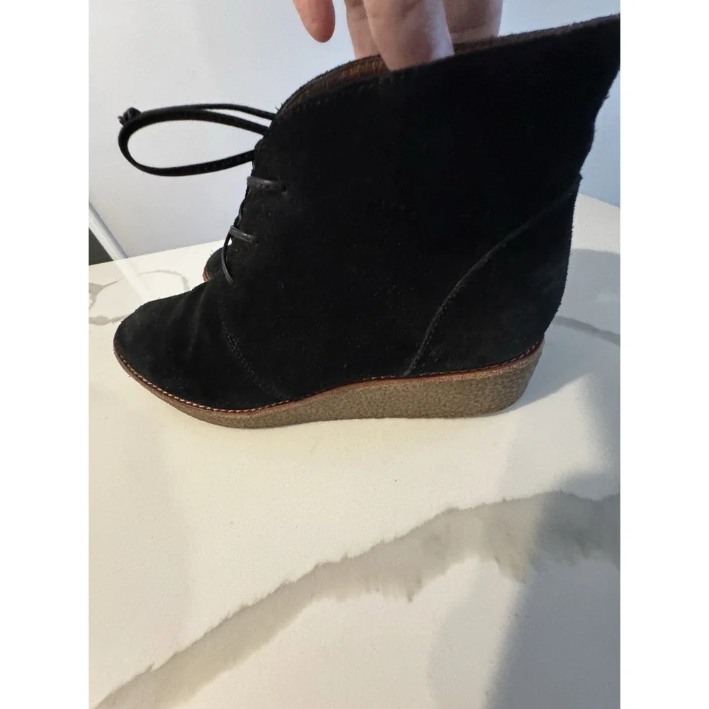 Rebecca Minkoff 'Palmer' Black Suede Lace Up Bootie‎ Size 7